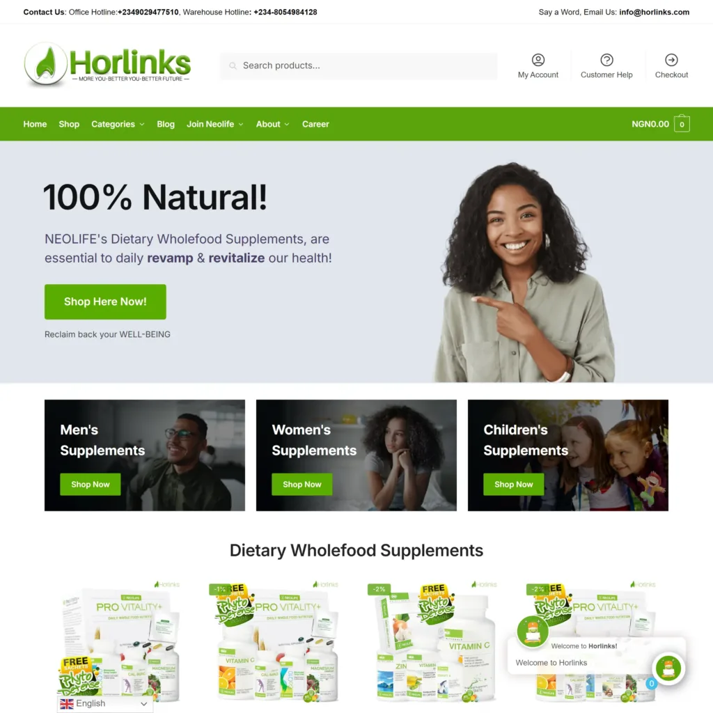 Horlinks™ | Wholefood Supplements (eCommerce Website)