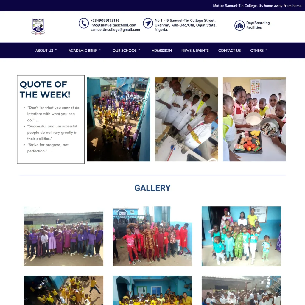 Samuel-Tin International Schools (Educational Website)