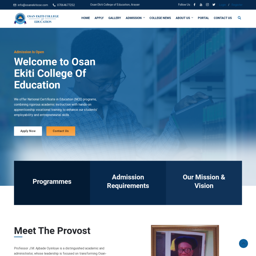 Osan Ekiti College of Education (Educational Website)